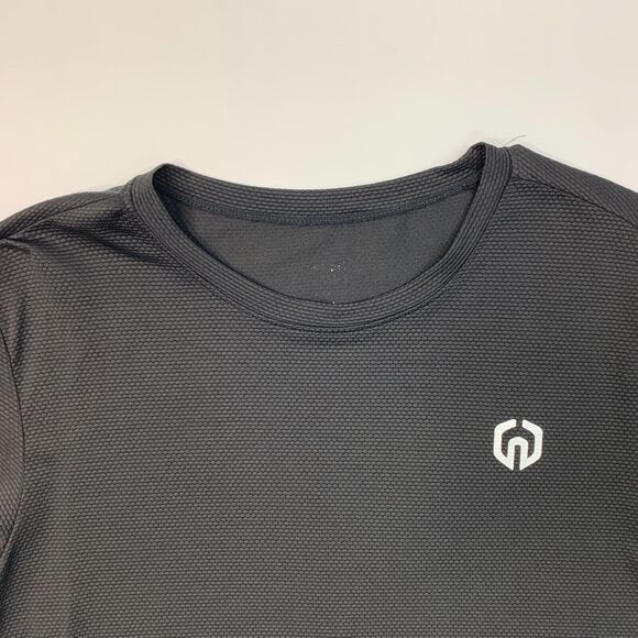 Neleus Textured T Shirt Mens L Large Black Short Sleeve Gym Workout Training Tee - Picture 3 of 8